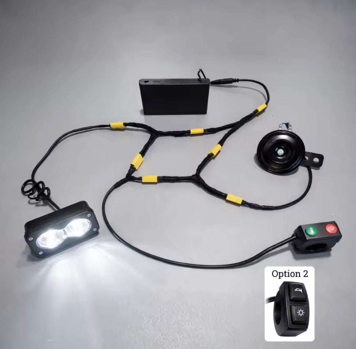 Flash Supplies Universal E-Bike baja light& Horn Wiring kit
