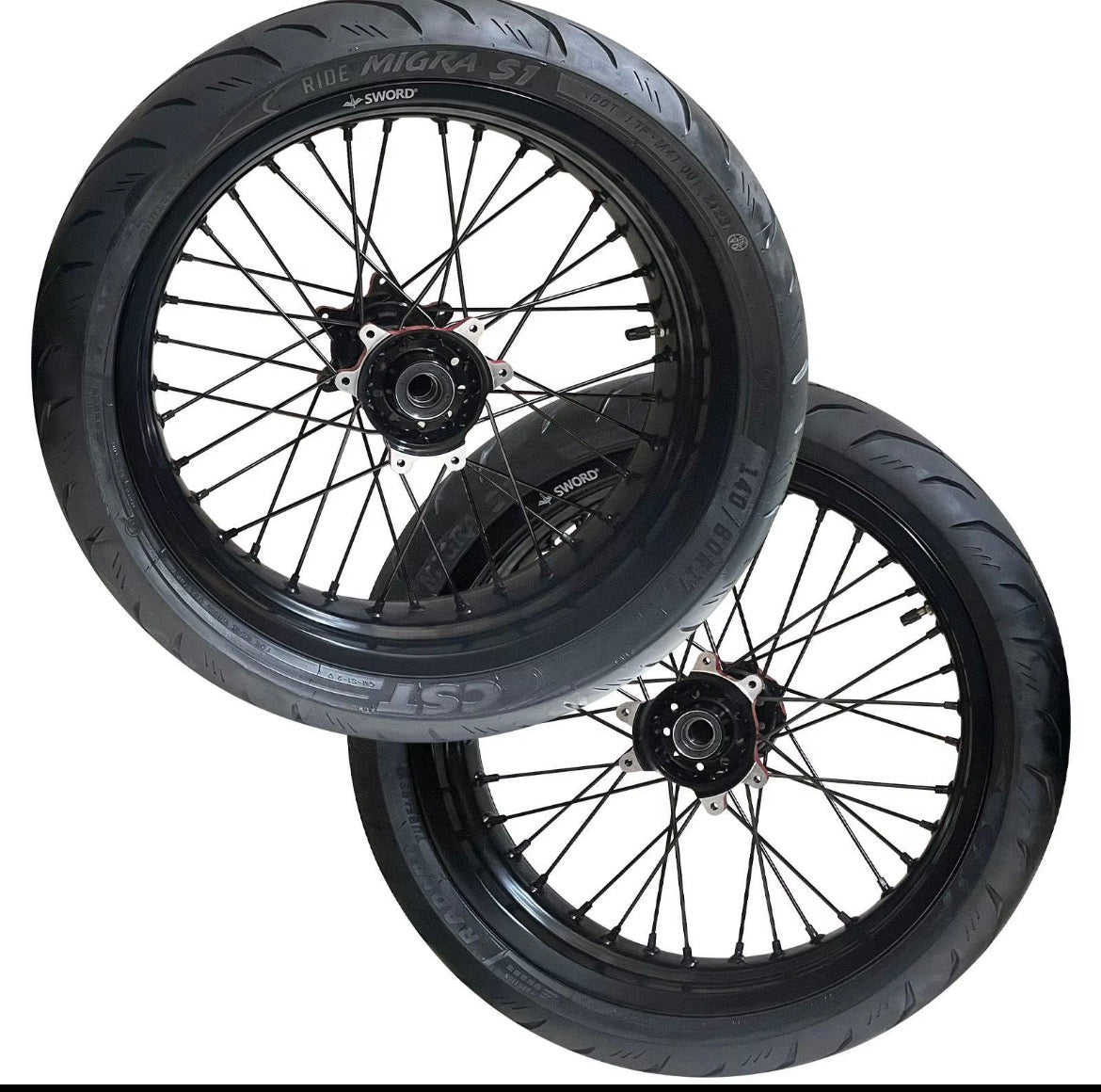17/14 SuperMoto Wheel & Tire Set