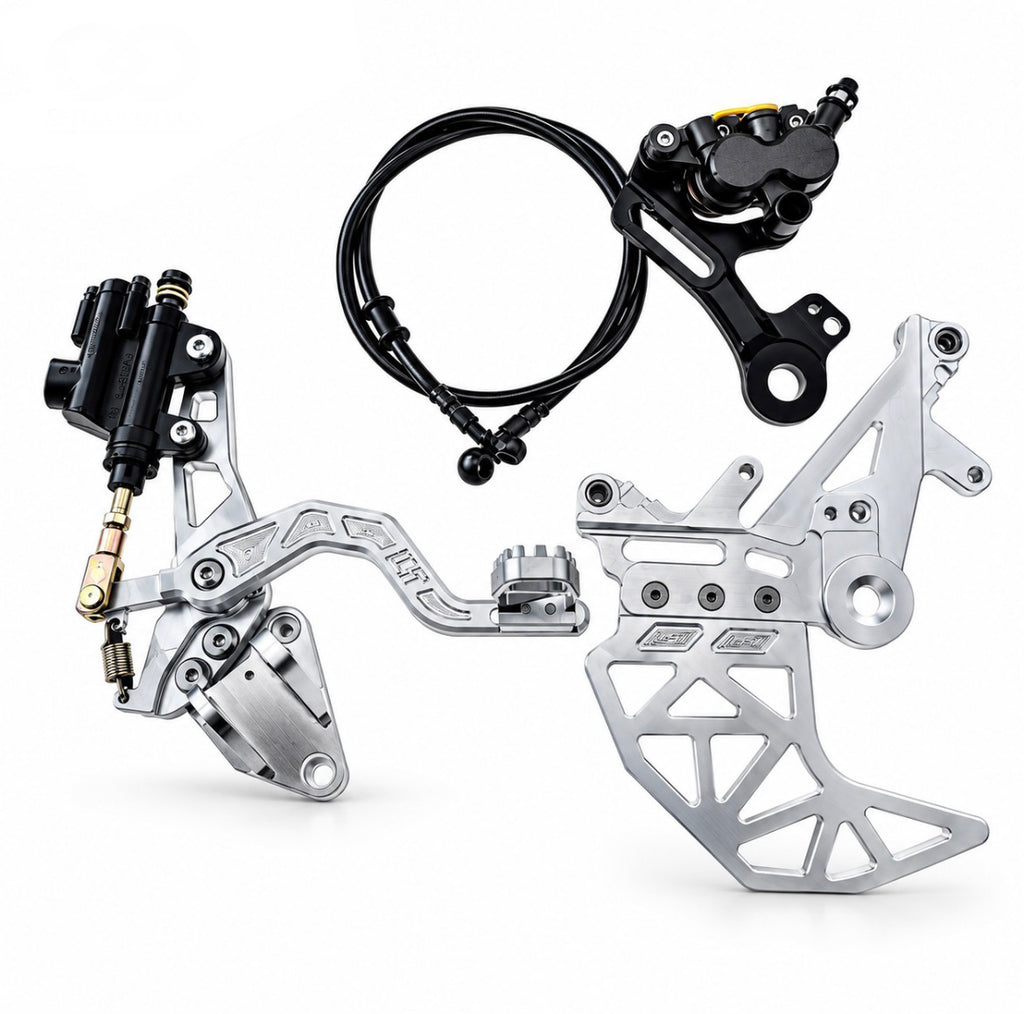 Flash Supplies E-Bike Performance Hydraulic foot break & Rearset Kit