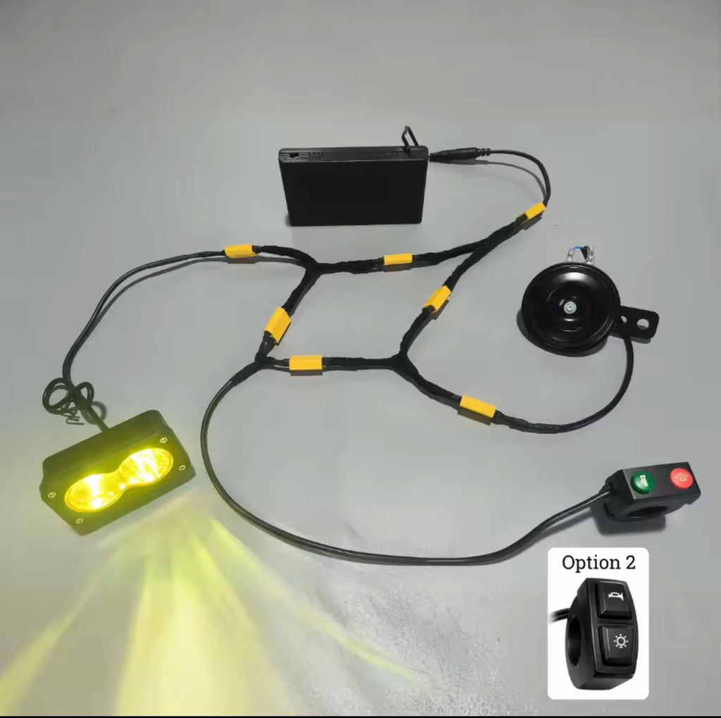 Flash Supplies Universal E-Bike baja light& Horn Wiring kit