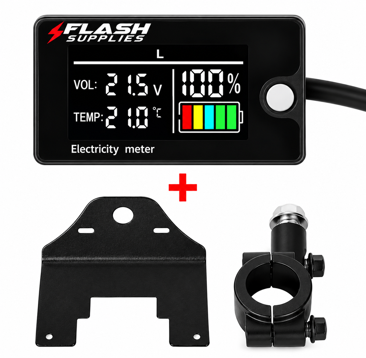 Flashsupplies E-Bike Digital Voltage & Battery Meter Display – Universal E-Bike Battery monitor